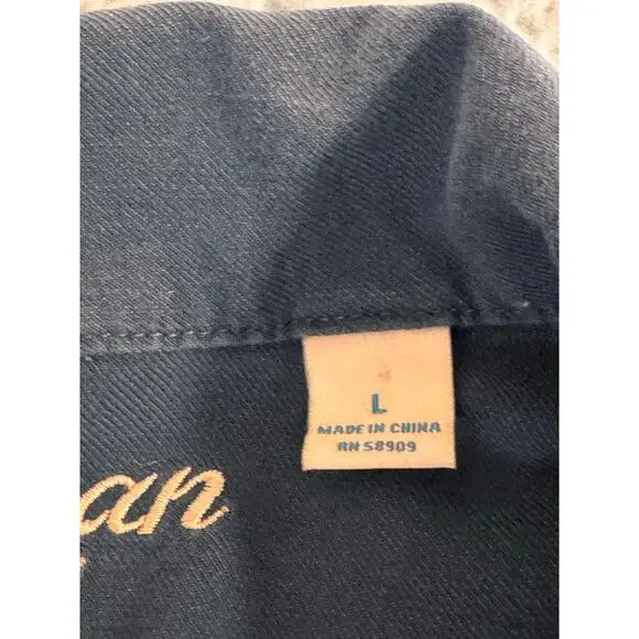 Caribbean silk blend blue short sleeve collared button up dress shirt size Large - Picture 6 of 10